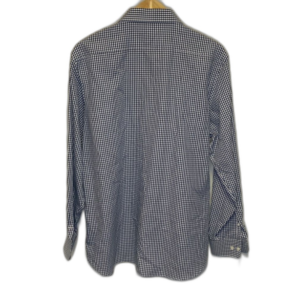 Bonobos Navy White Gingham Check Standard Fit Long Sleeve Button Shirt Size XL - Picture 3 of 11